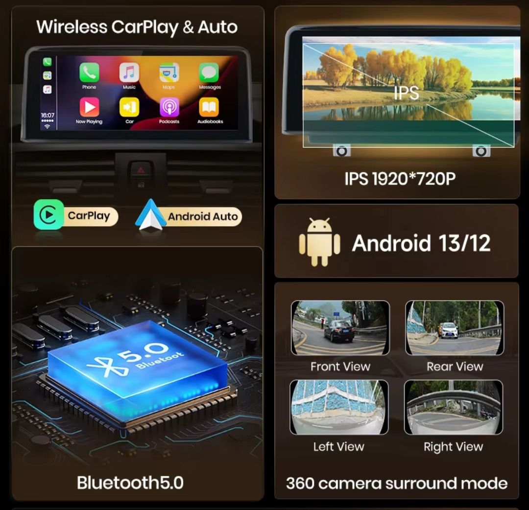 Rádio 10,25" android 4/64GB BMW x5 x6 e70 e71 CARPLAY 8Core GPS 4G