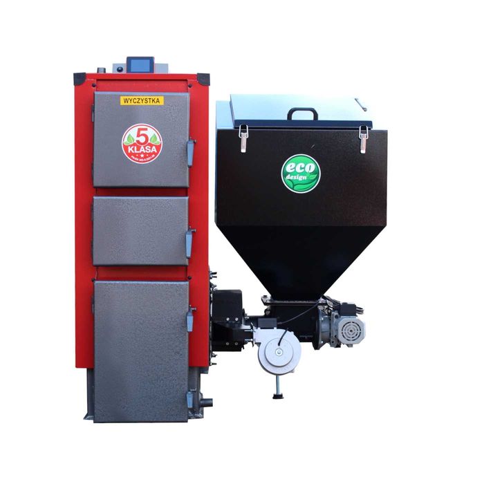 KOCIOŁ z KOMORĄ na Ekogroszek 24 kW. Piec z podajnikiem kotły Klasa 5