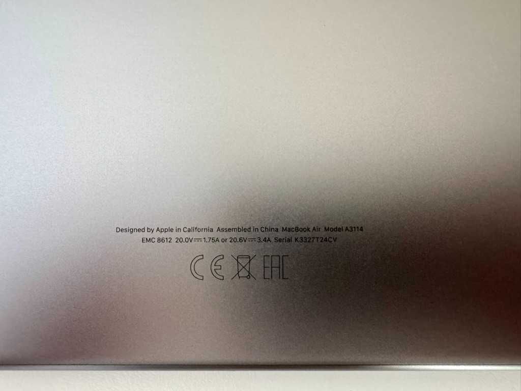 MacBook Air (15-inch, M3, 2024) A3114, 8GB RAM, 256GB SSD