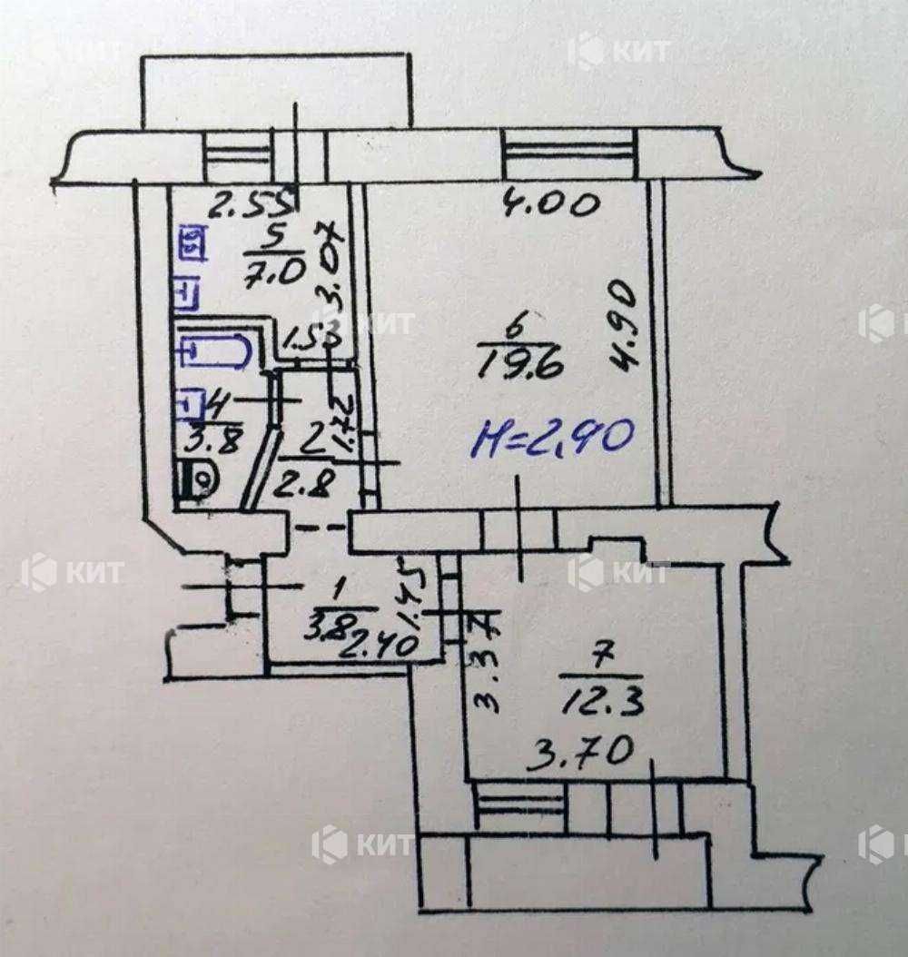 2к. 52м2 Центр (ул. Мироносицкая 99, Парк Горького) 128884