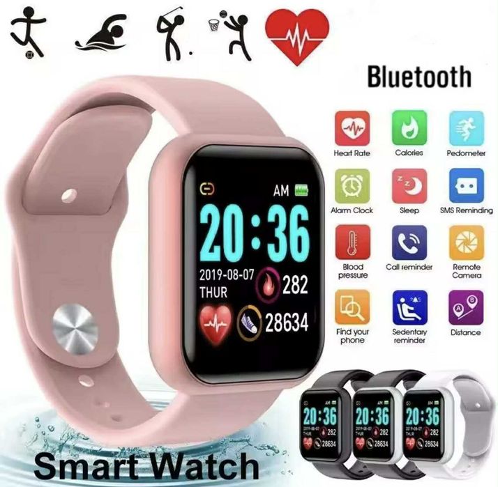 Zegarek Damski smartwatch fitness monitor snu muzyka różowy