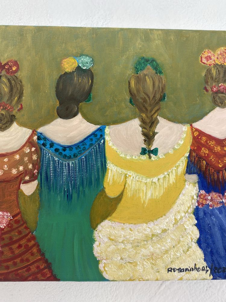 Pintura a óleo: As Sevilhanas