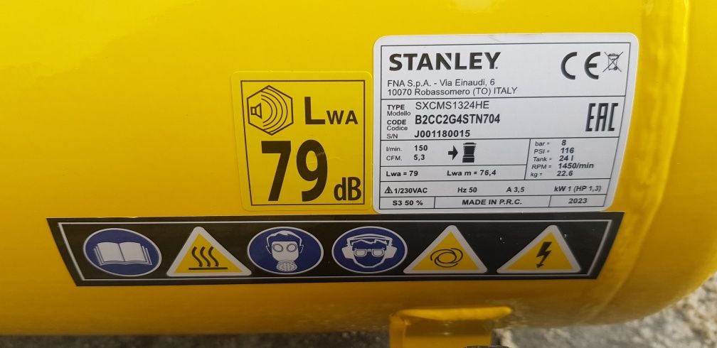 Kompresor stanley 24l na gwarancji