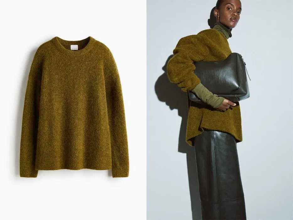 Sweter Premium S nowa kolekcj oversize alpaka zielony PROMOCJA pulower