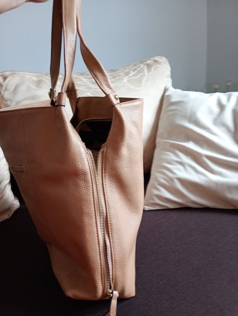 Torebka skórzana camel worek Wittchen