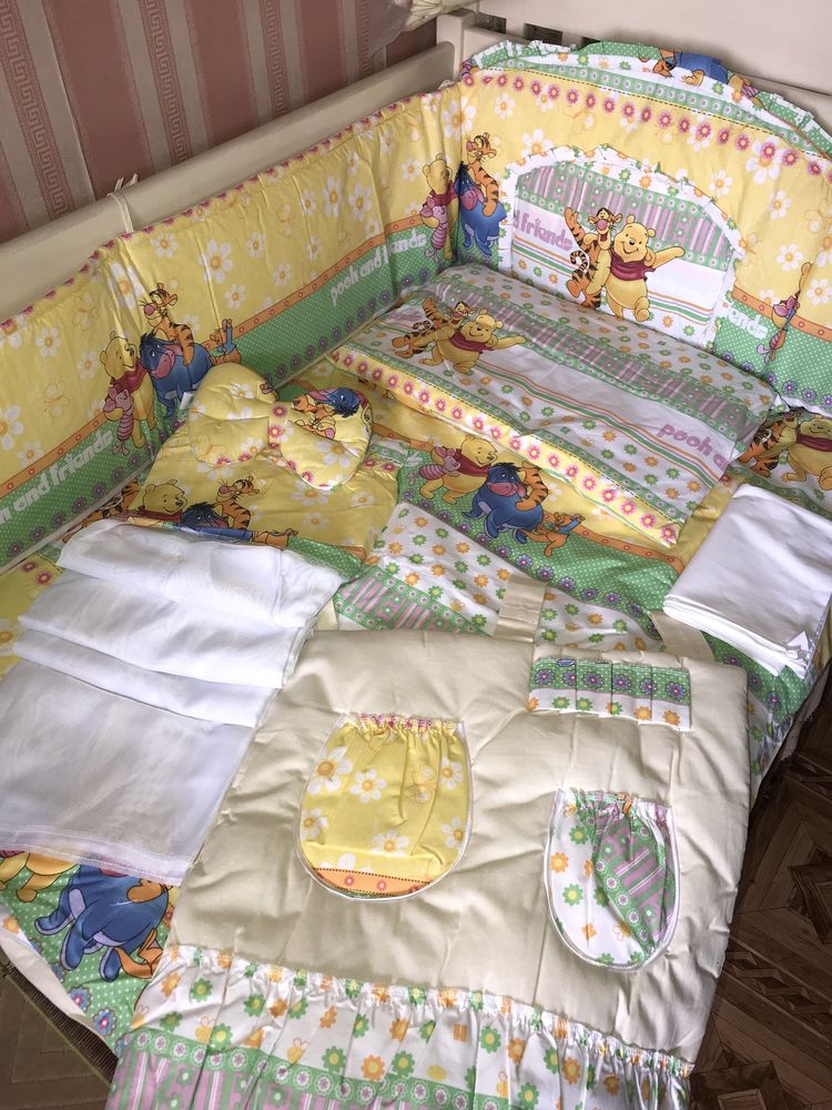 Комплект дитячої постільної білизни в ліжечко 9 предметів