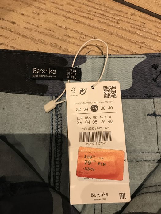 Nowe spodnie moro f. Bershka r. 36 S