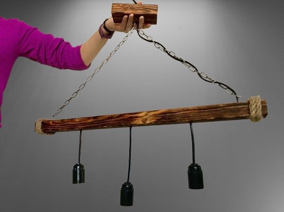 Люстра з дерева в стилі Лофт