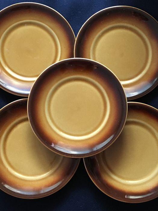 Tułowice, 5 szt talerzy deserowych, vintage