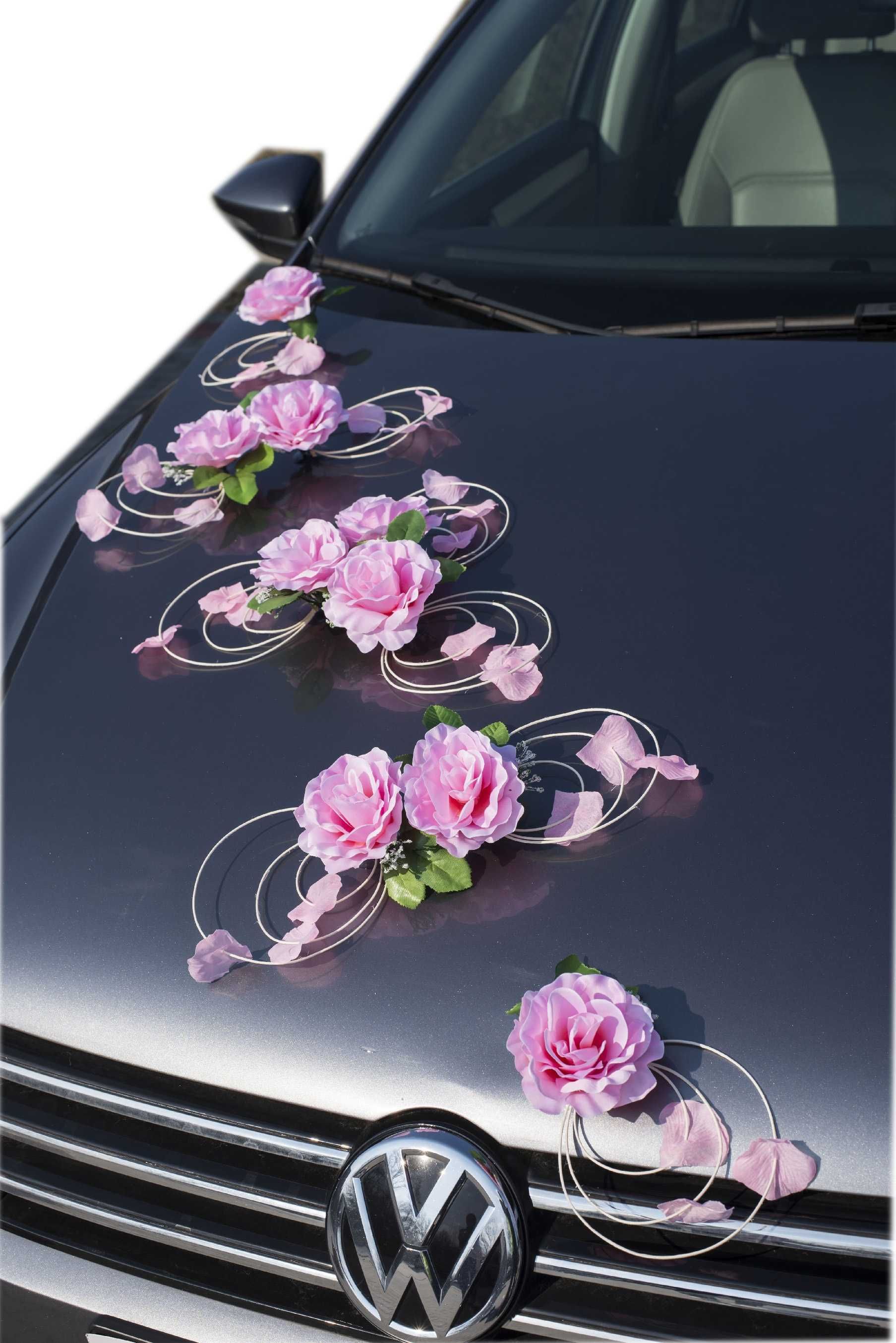 Pudrowy róż dekoracja na samochód 018 SUPER CENA