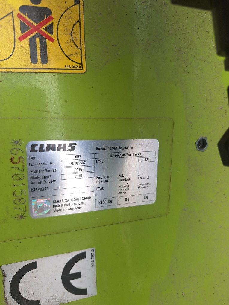 Heder przystawka do kukurydzy claas orbis 450, 2015r kemper 345