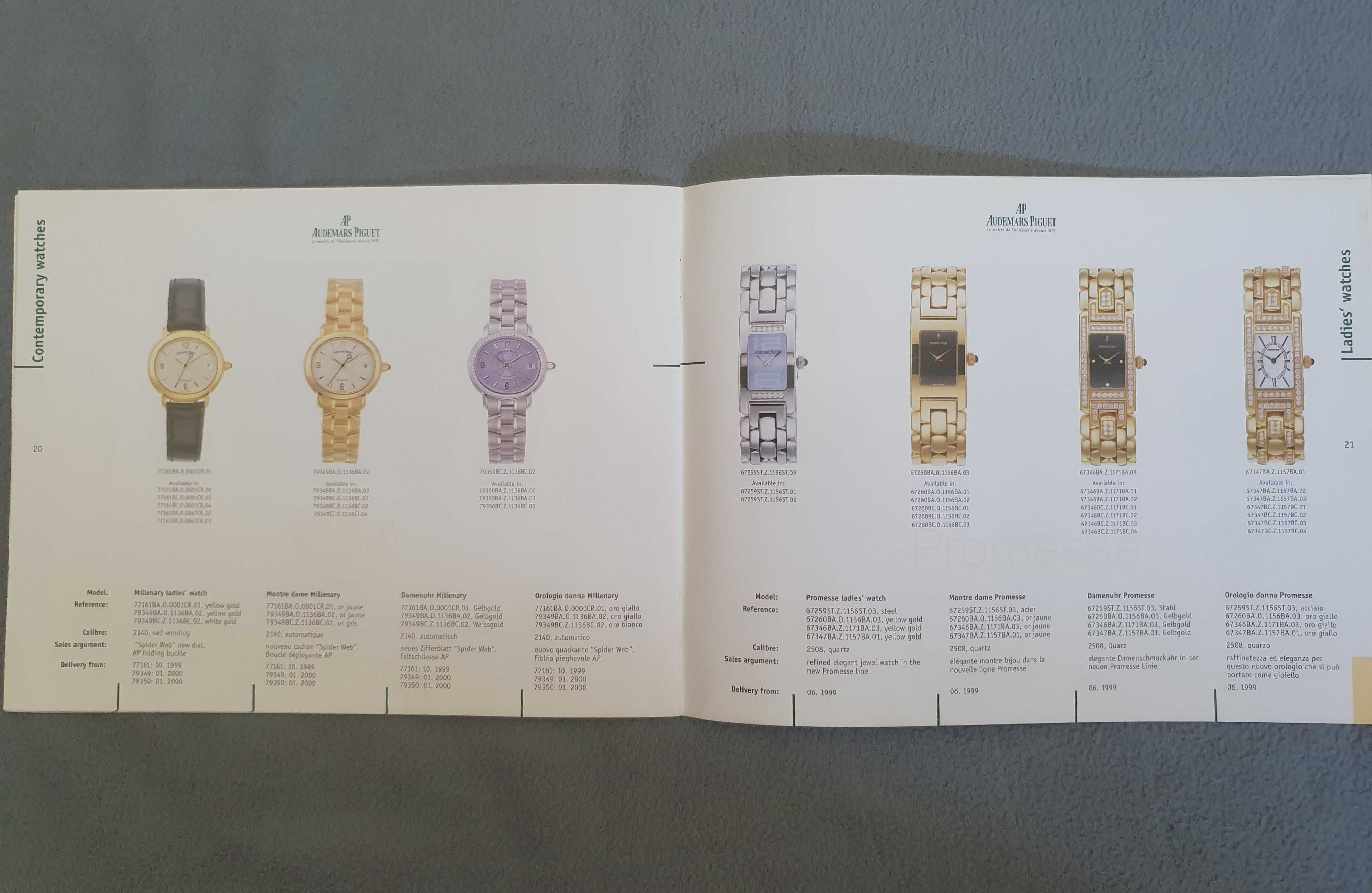 AP - Audemars Piguet - Catálogo / Livro OFICIAL de relógios - 1999