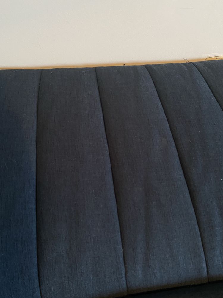 Sofá-cama tecido azul escuro