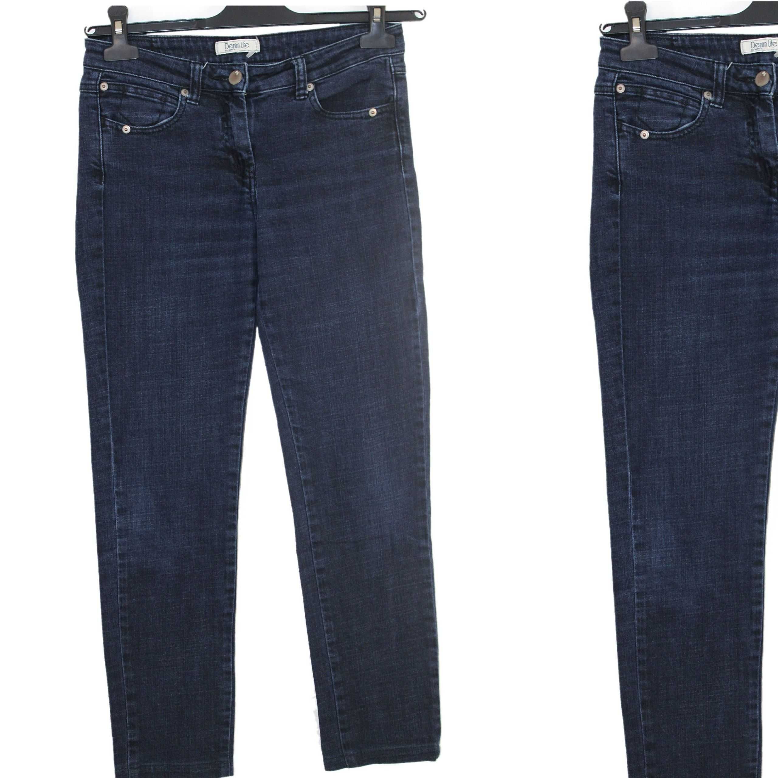 x4 PIMKIE Stylowe Granatowe Damskie Spodnie Jeans Skinny XS/S 34/36