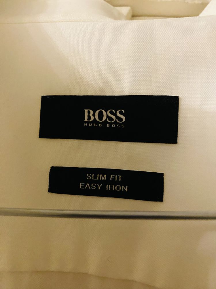 Hugo Boss koszula biała basic slim fit koszulka sweter bluza