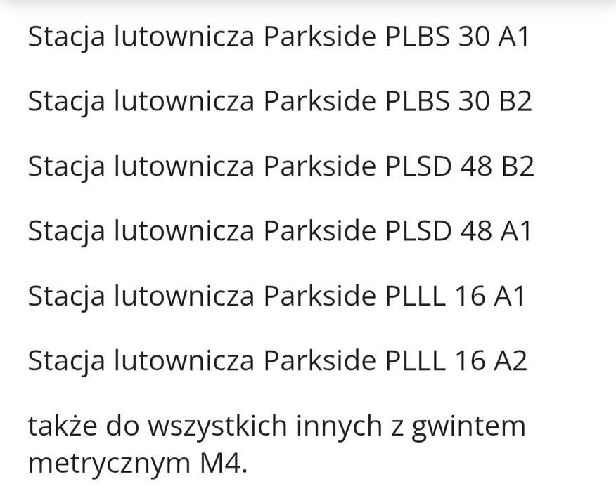 Groty M4 do lutownicy Parkside/LUX/Niteo/ZD