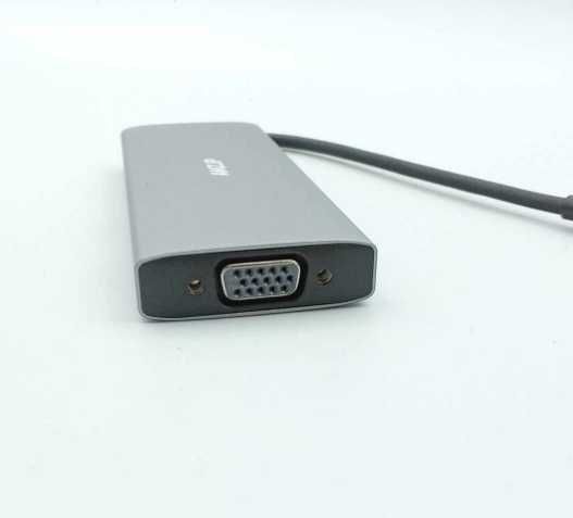 AMZJP Hub USB-C 9w1 – HDMI 4K, VGA, USB-C, PD 100W, audio, SD/TF, USB