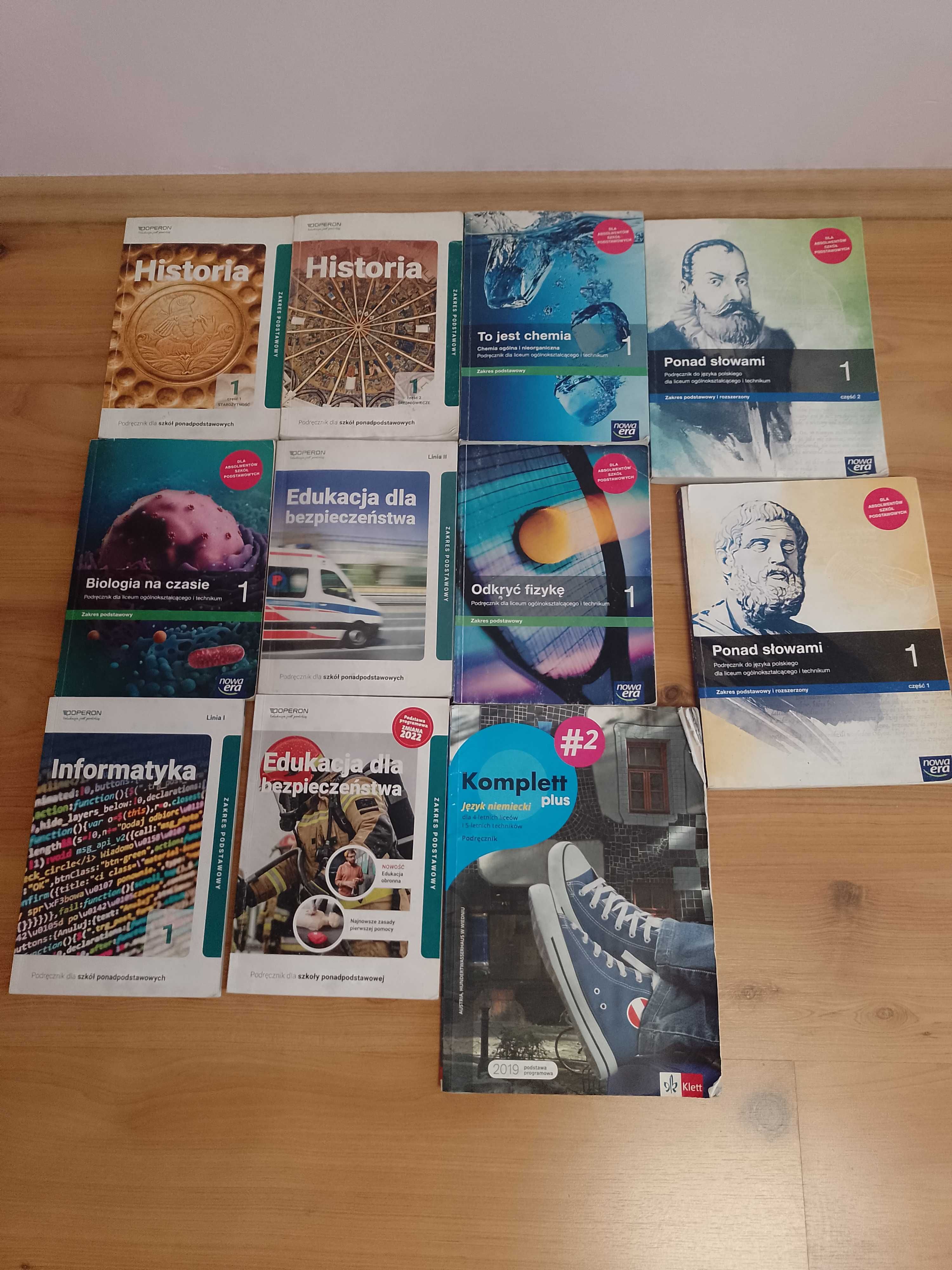 Sprzedam książki Technikum, Liceum, klasa 1 i 2