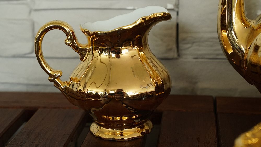 GOLD ARZBERG bavaria zestaw kawowy porcelana na prezent