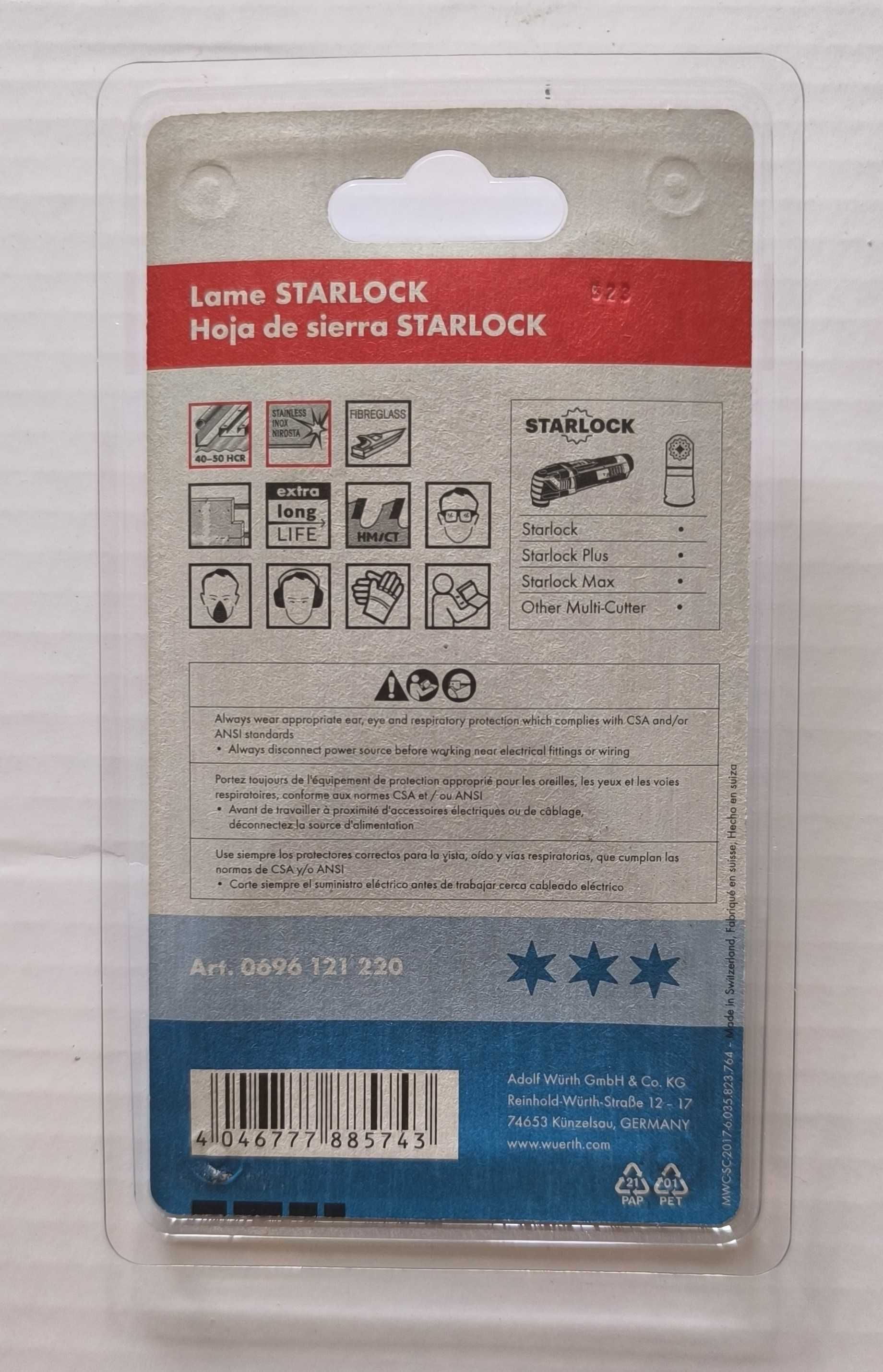 Brzeszczot wgłębny WURTH STARLOCK - zestaw 4 sztuki