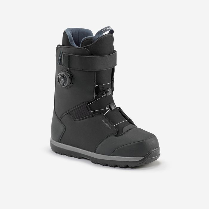 Botas de snowboard homem aperto botão rotativo, flex médio