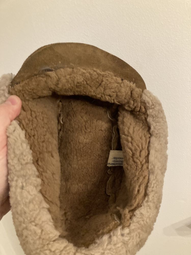 Czapka skórzana uszatka bomber z prl rozmiar 55
