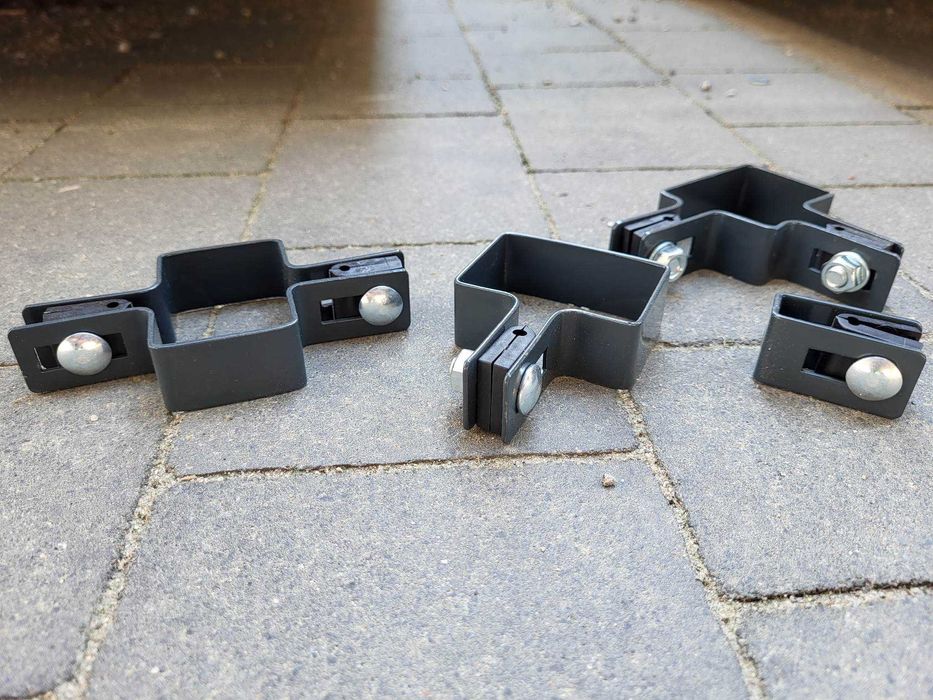 Obejma słupka ogrodzeniowego początkowy przelotowy narożny uniwersalny