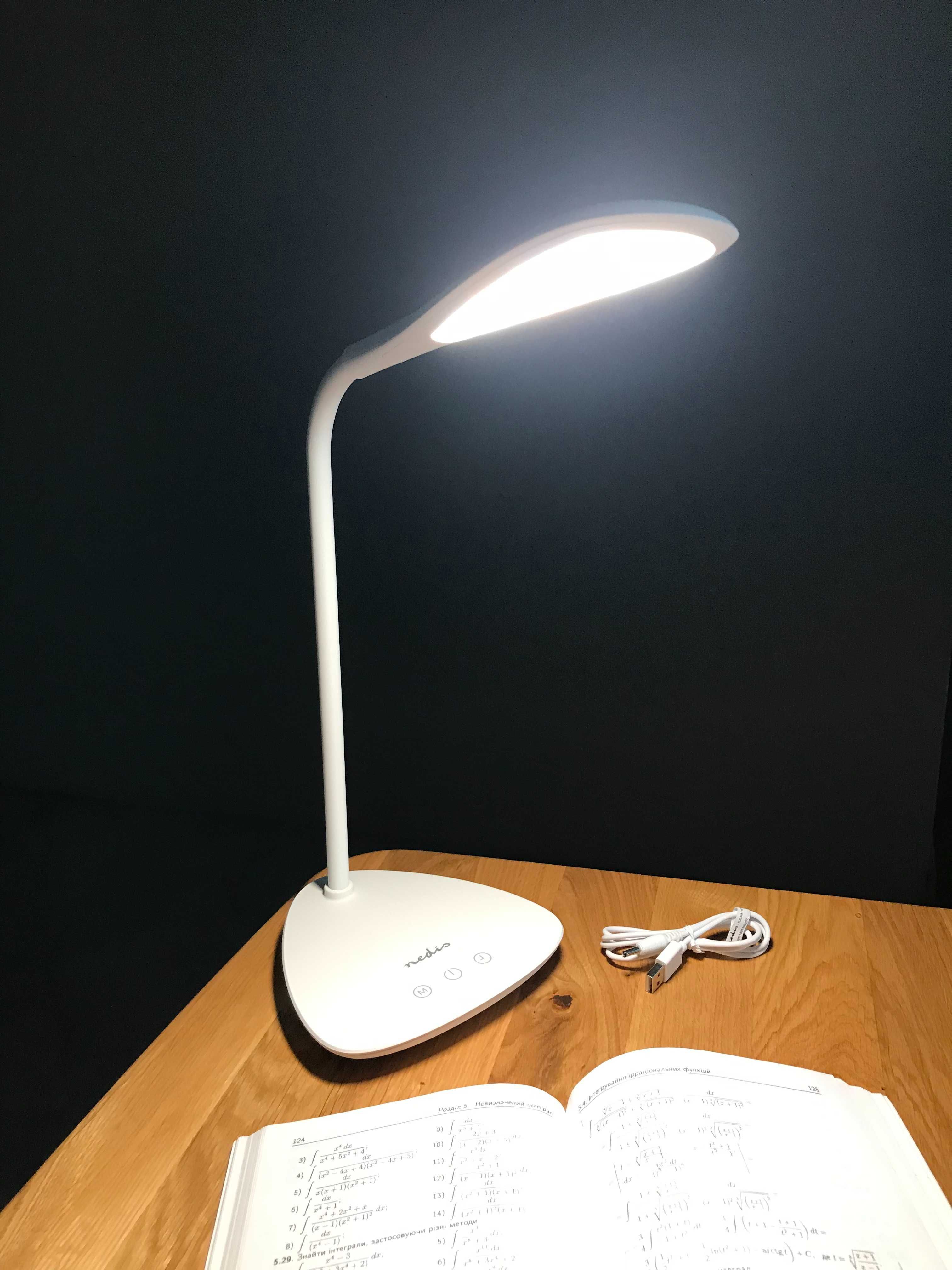 Настільна LED лампа Nedis з акумулятором 2200 mAh для роботи, навчання