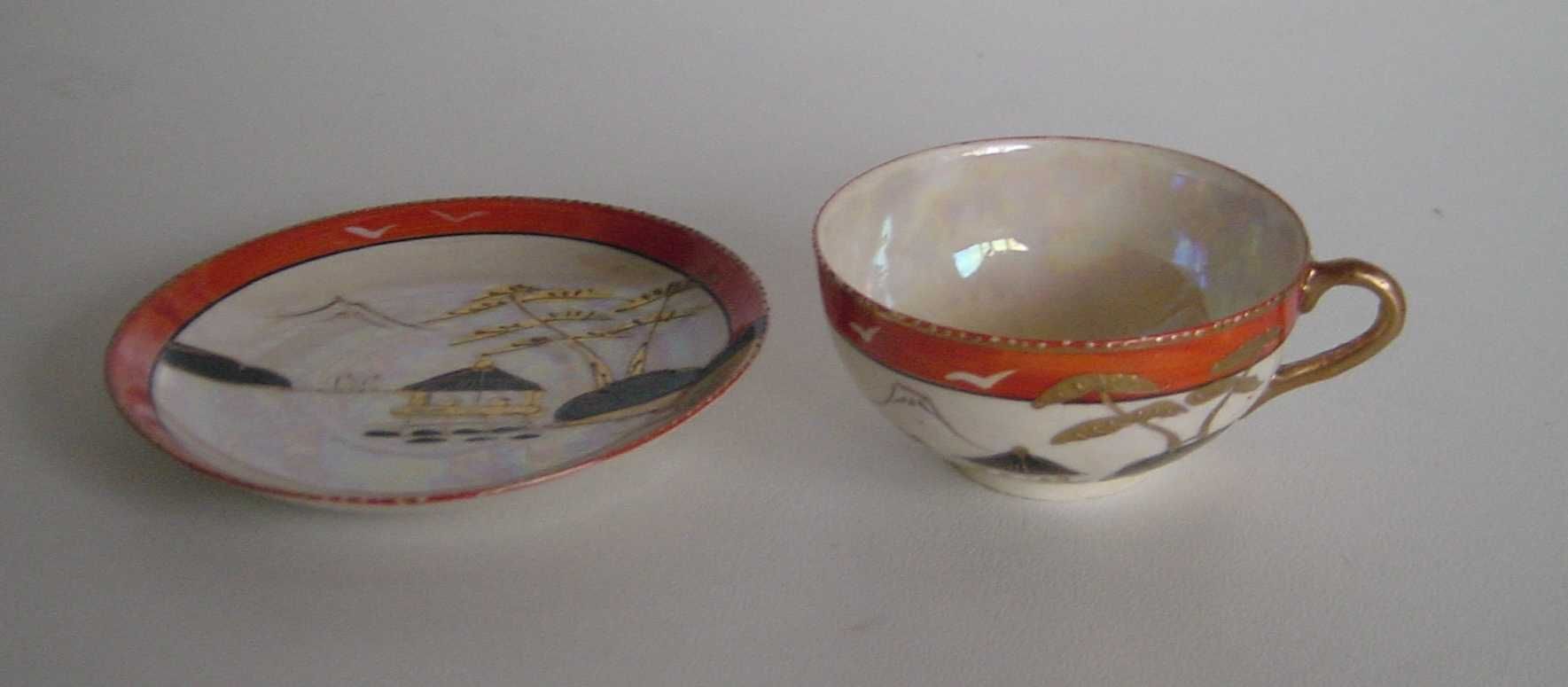 Chávena chá porcelana japonesa "casca ovo" pintada à mão - 1913/26