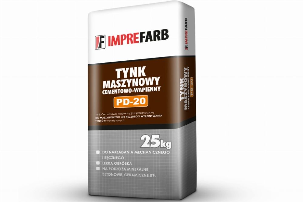 Tynk maszynowy - Cementowo-Wapienny - PD-20 - 25kg
