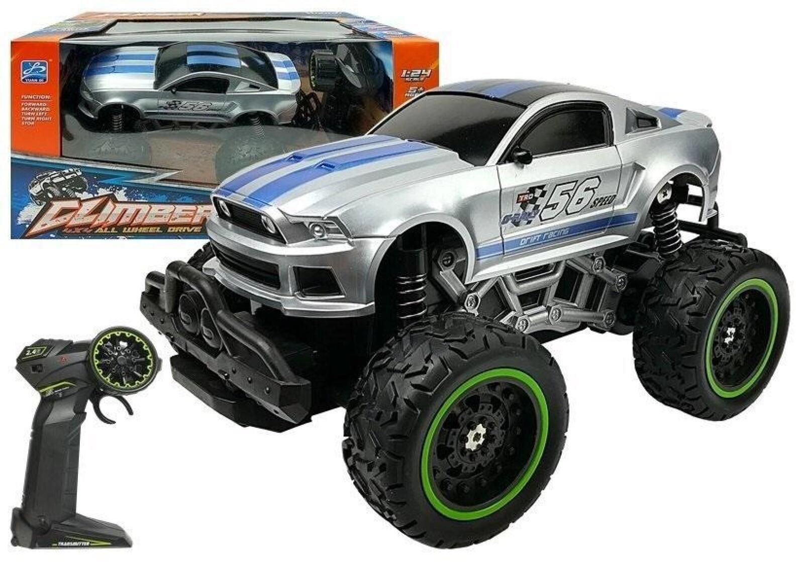 Auto zdalnie sterowane R/C 6.5 km/h srebrne pudełko,310x180 mm