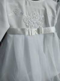 Sukienka sukieneczka do chrztu 68 plus czapeczka