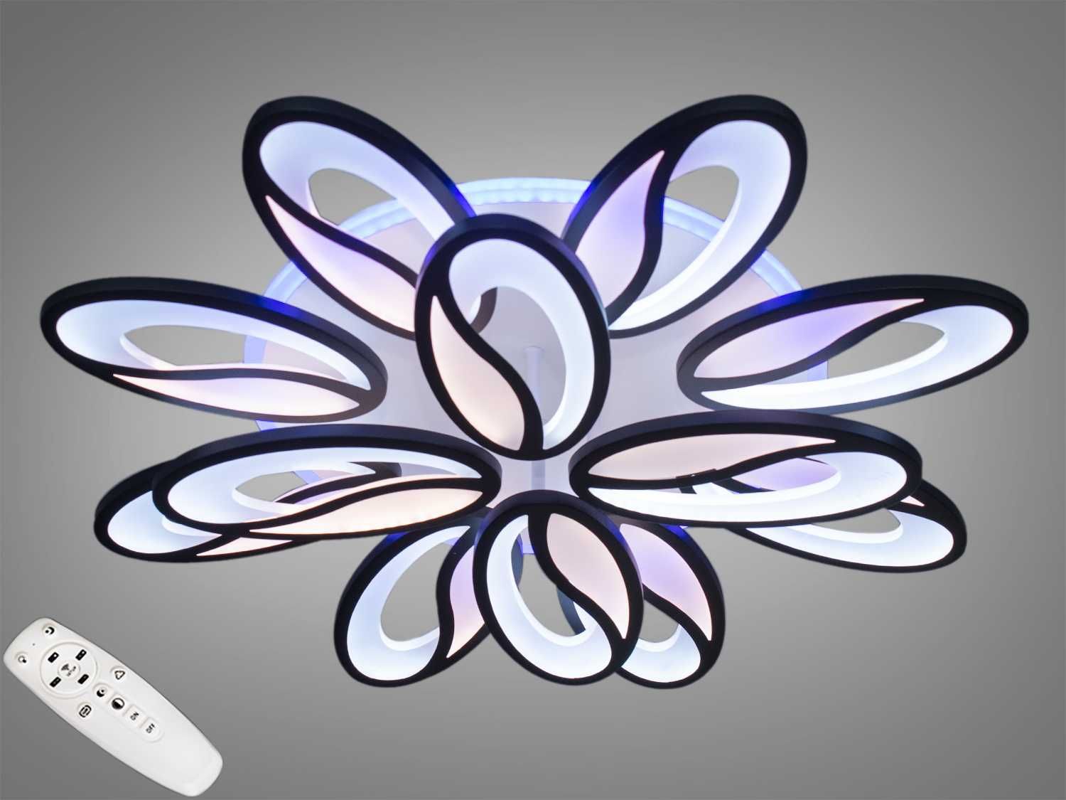 Стельова LED люстра 190W з диммером і підсвіткою