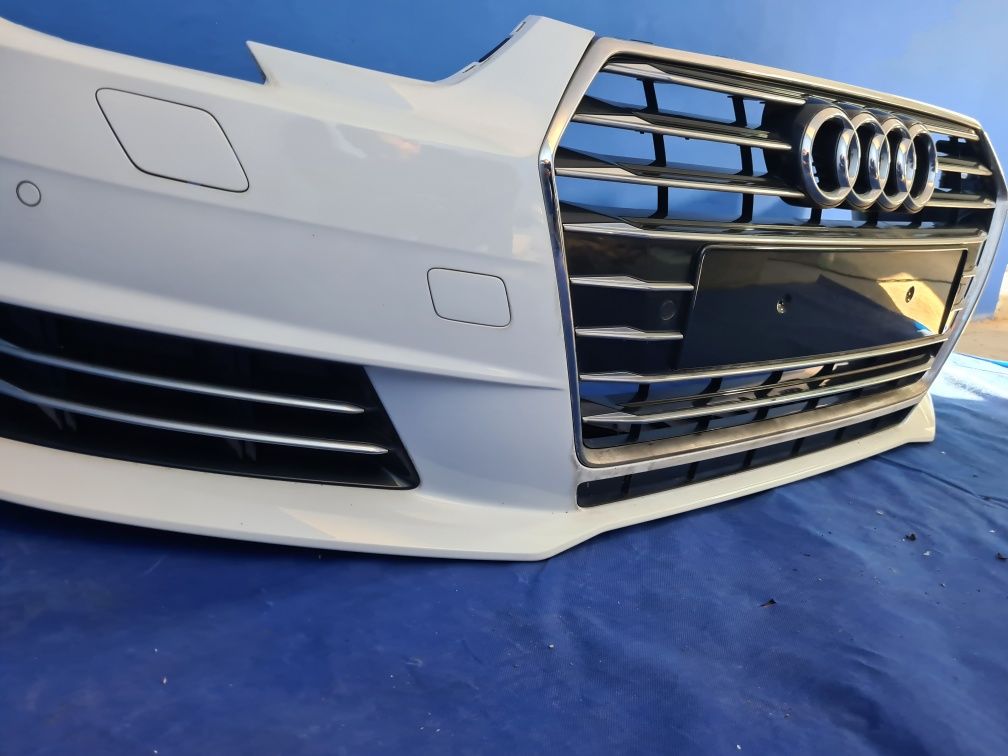 ZDERZAK przedni kompletny pdc grill chrom AUDI A4 B9 8W oryginał LS9R