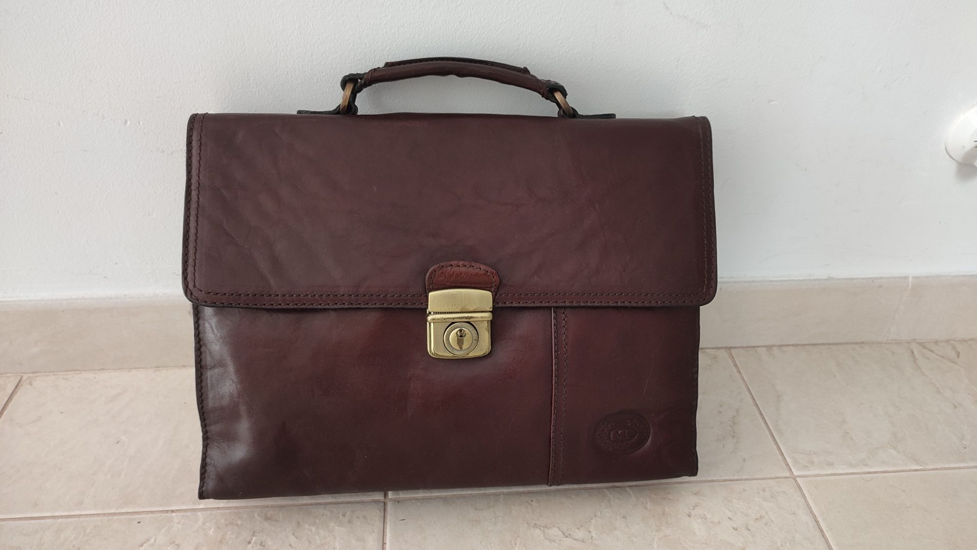 Mala briefcase em pele