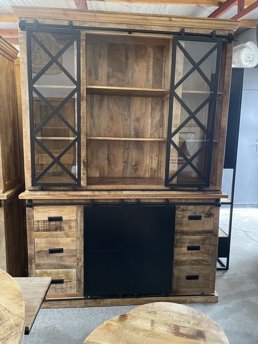 Kredens / drewno egzotyczne/ rustykalny / styl industrialny