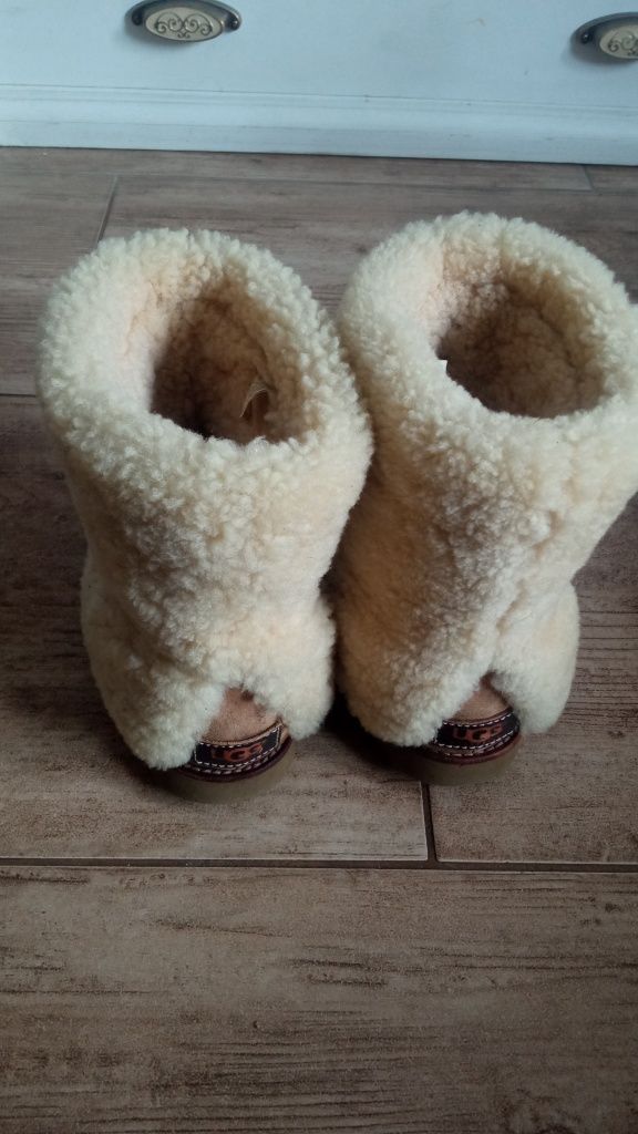 Okazyjna cena UGG Australia zimowe kozaki ciepłe skórzane wełna owcza