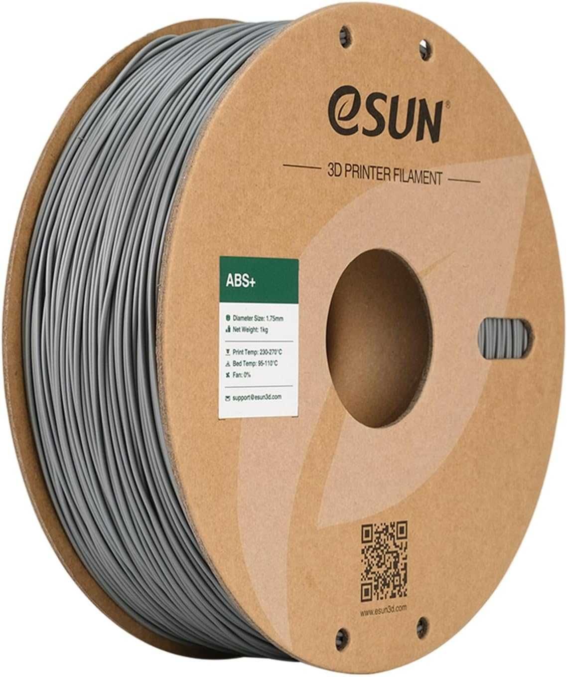 Filament 1.75mm, Filament do drukarek 3D ABS Plus,  eSUN ABS+ Srebrny