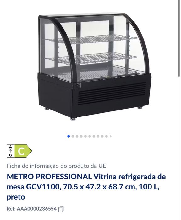 Vitrine de balcao refrigeradora