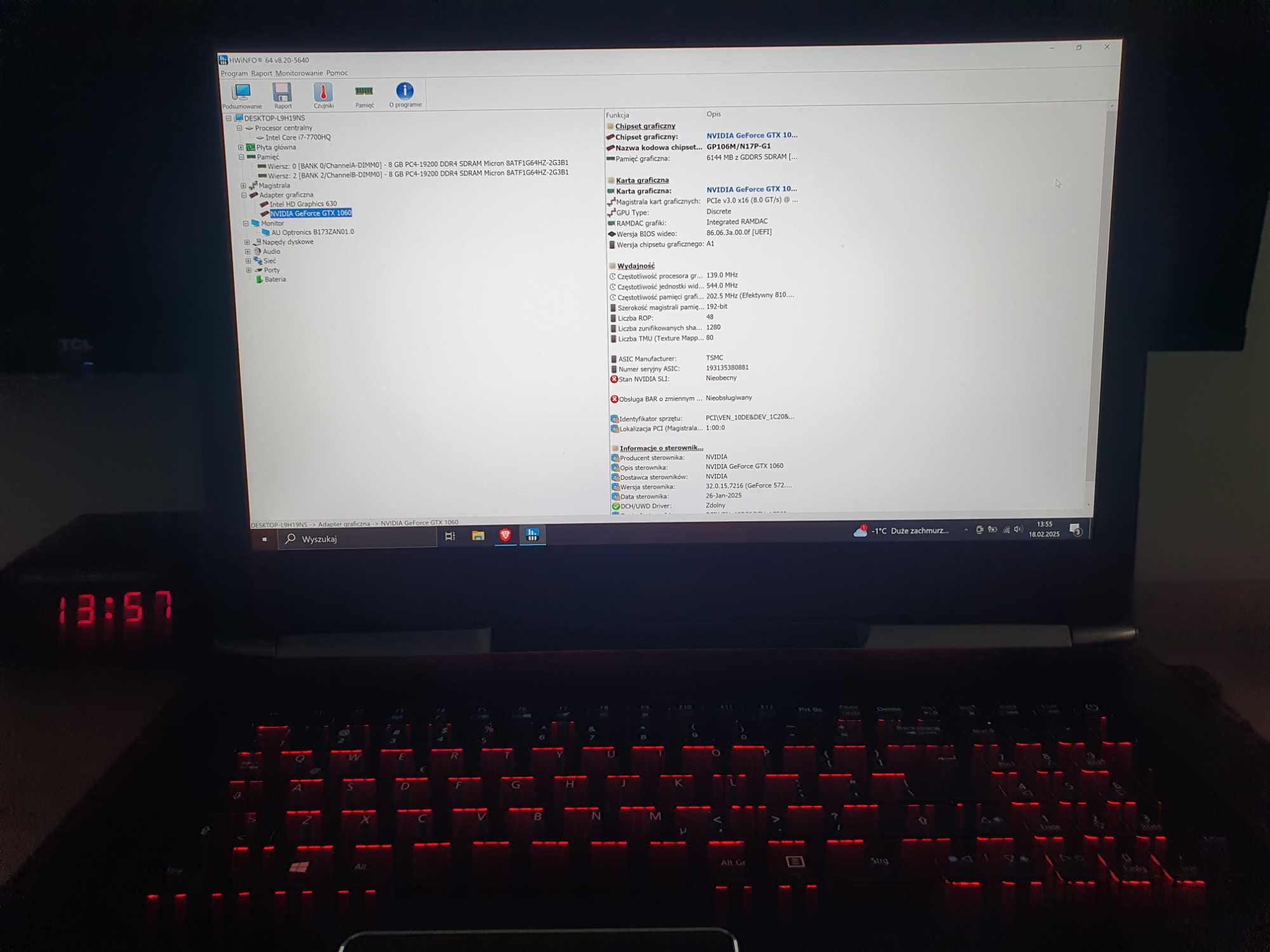 PROFESJONALNY Laptop do grafiki i gier Acer i7/1060/16GB/512/17.3" 4K