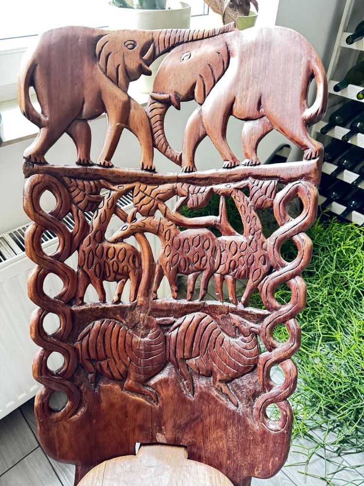 Afrykańskie krzesła i stolik hand made