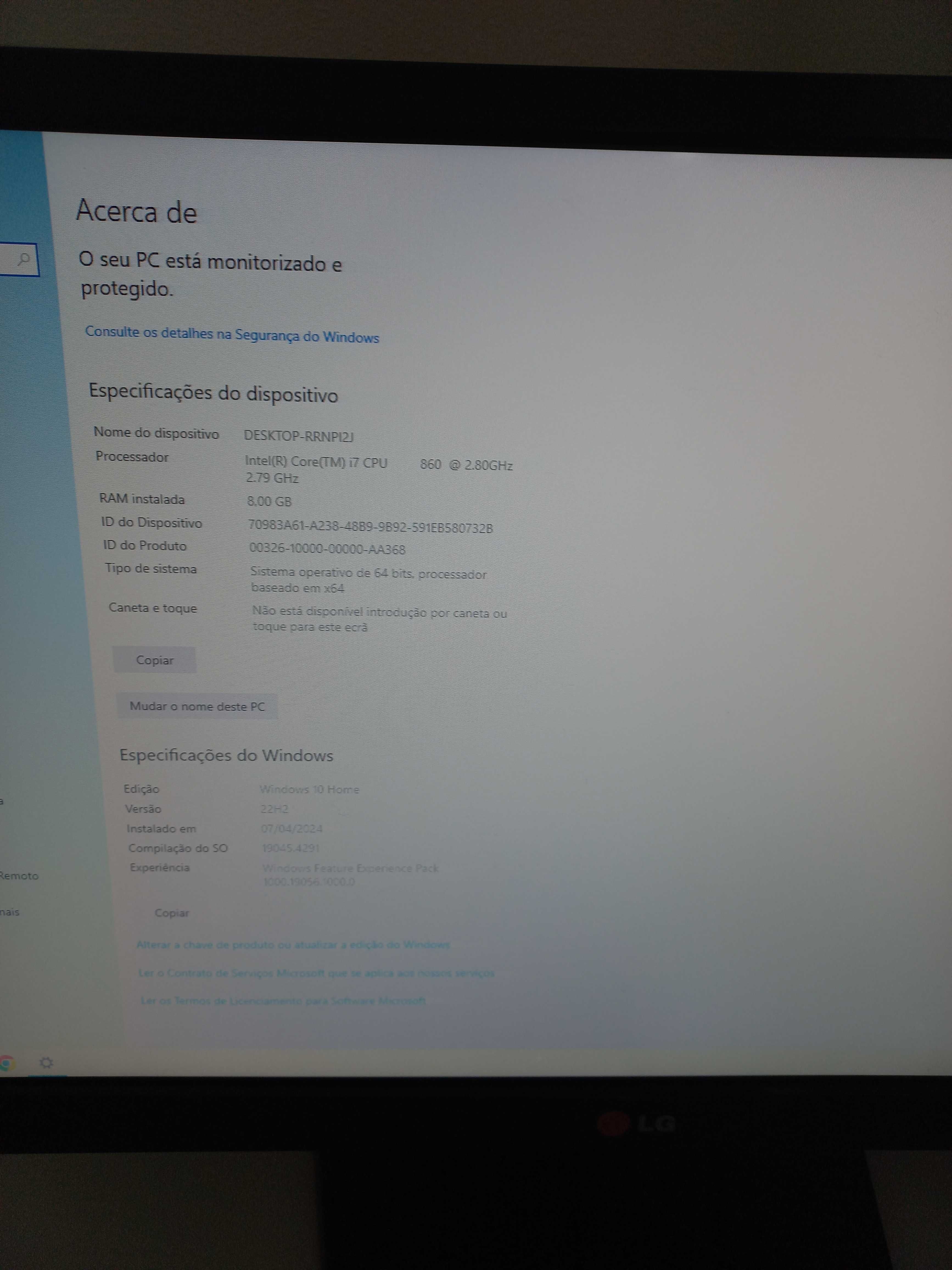 PC com windows 10, 8 GB Ram 2tb disco HD