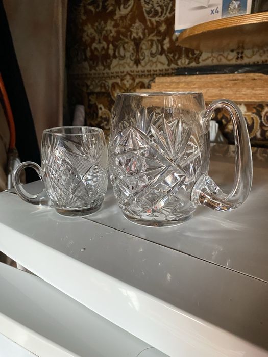 2 kufle kryształowe do piwa ( duży i mały )