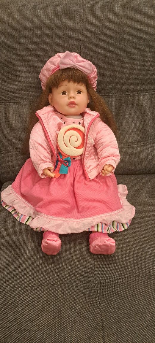 Lalka duża bobas długie włosy 55 cm