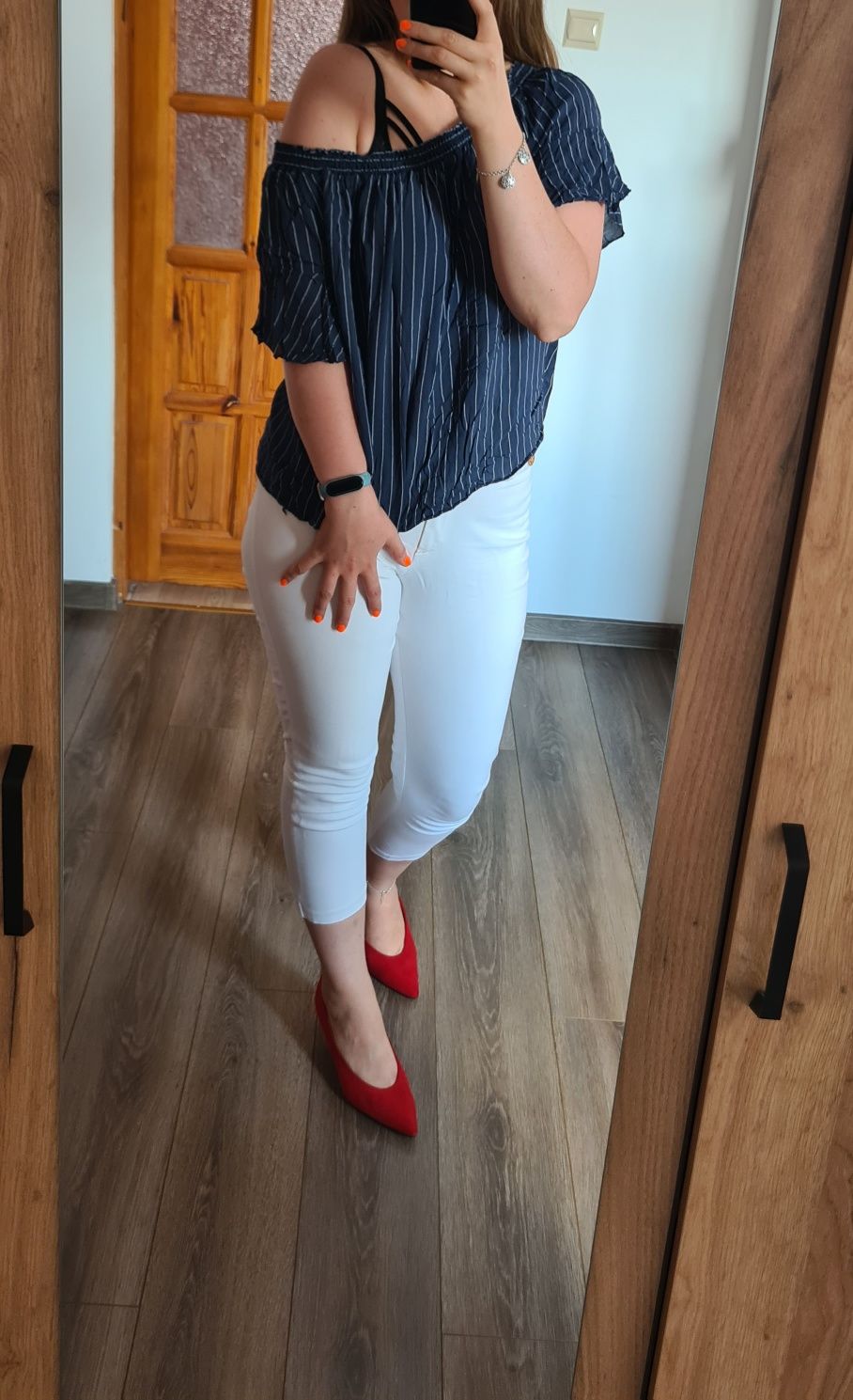 Cudna modna sexy seksowna hiszpanka bluzka na lato odkryte ramiona M L