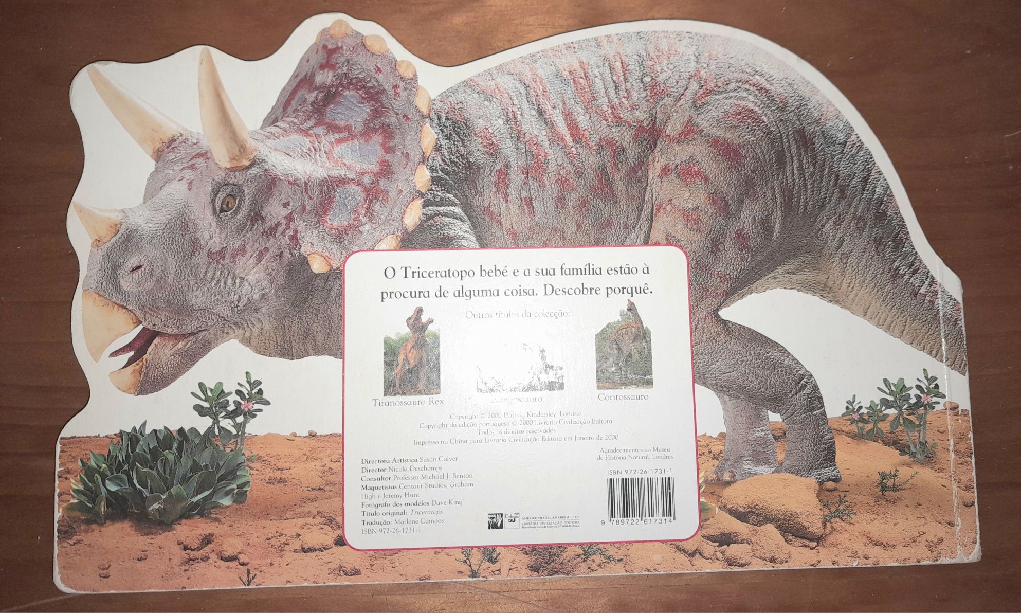 2 livros cartonados sobre Dinossauros