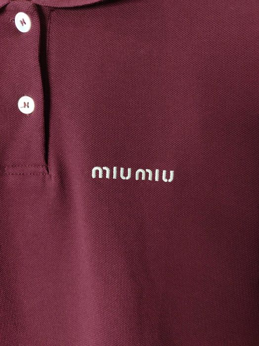 Футболка Miu Miu Cotton Pique Polo Shirt Amaranth Red