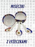 Zestaw chińskich miseczek z łyżeczkami