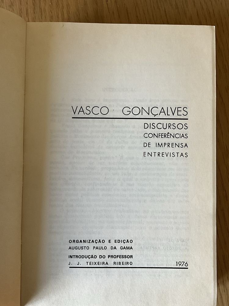Livro “Discursos - Vasco Gonçalves”
