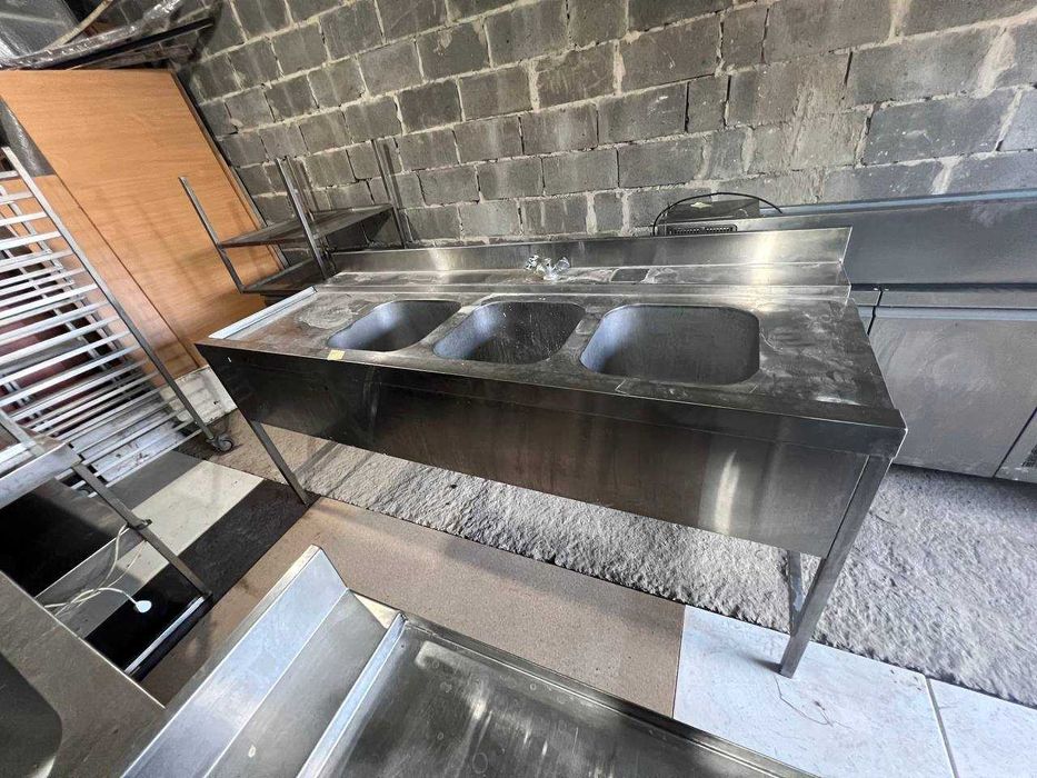 Мийка 3 секціі нержавіюча бу для кафе ресторна бара